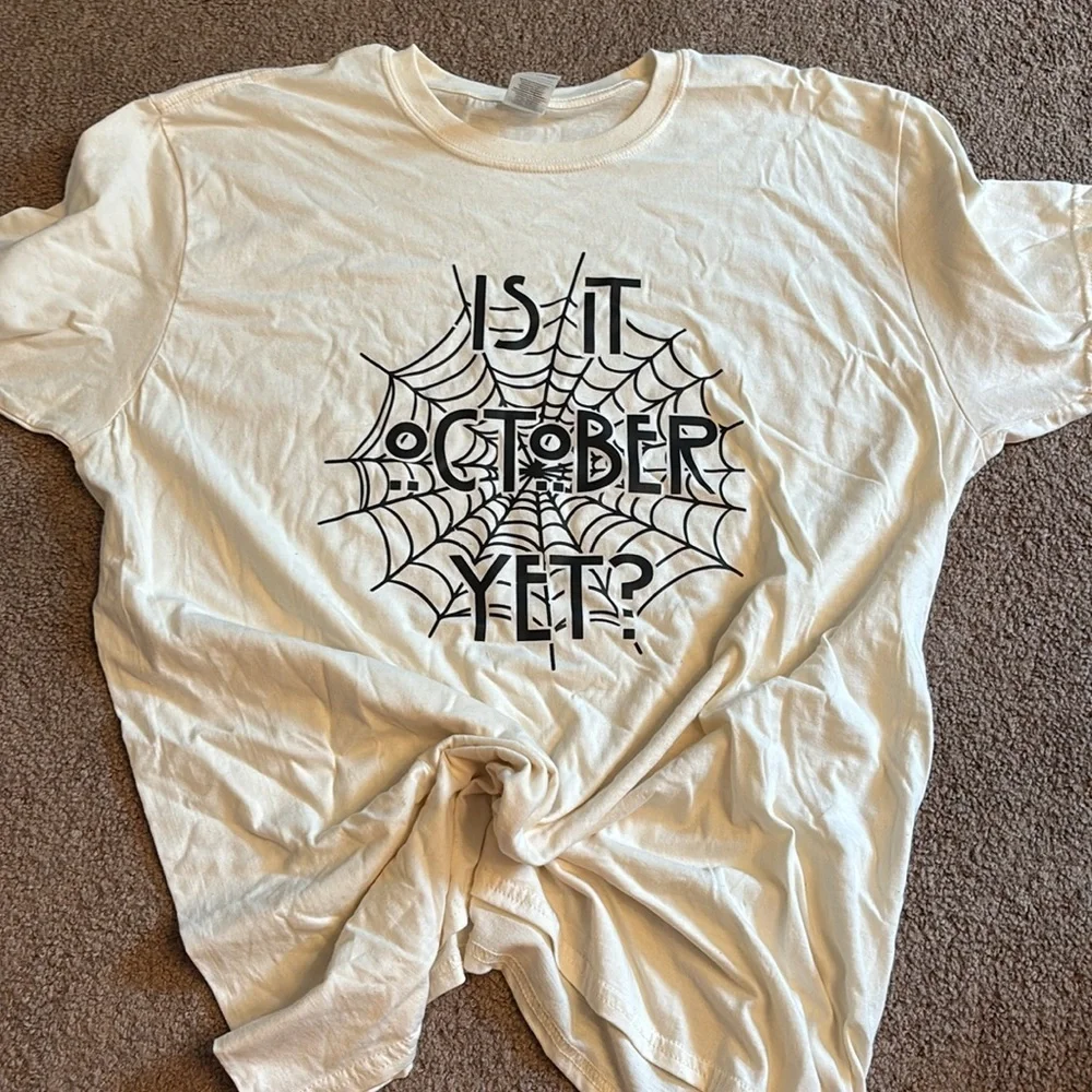 Pink Graphic Tee with Halloween Print - Picture 2 of 4